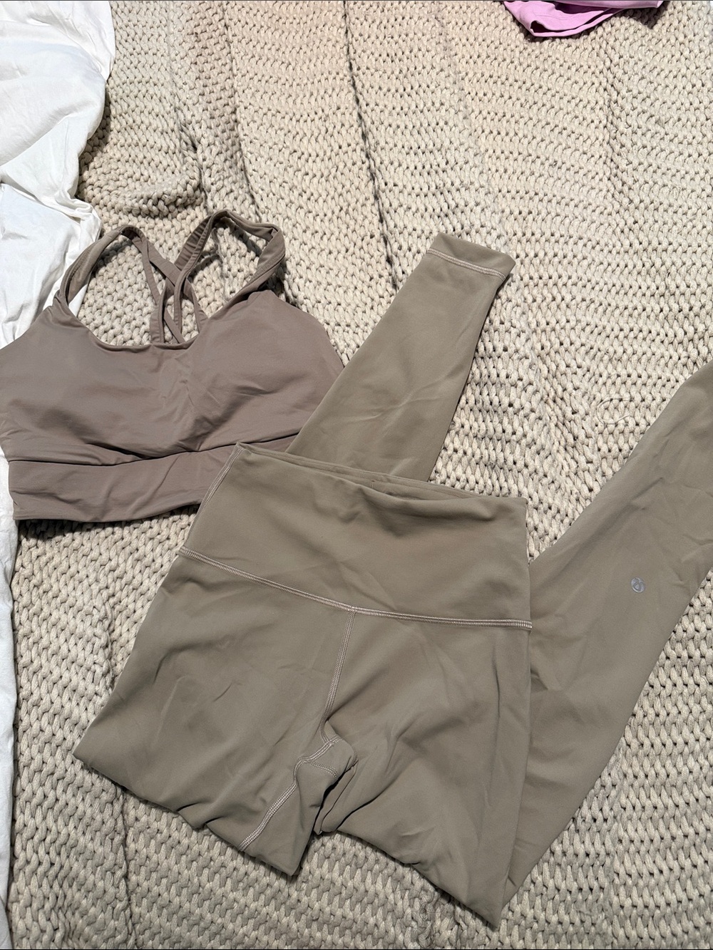 lululemon athletica Taupe High-Rise Align Leggings & Sports Bra Set